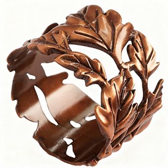Leaf Napkin Rings Set of 6 Bronze Metal Table Decor for Dinner Party Wedding Holiday