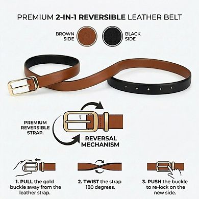 Women's Slim Leather Belt Square Buckle Adjustable Waist Belt Classic Minimalist Style