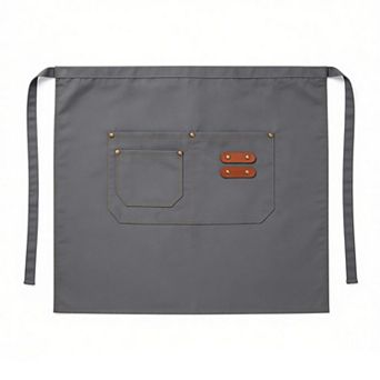 Waist Apron with Multi Pocket Storage Adjustable Tie Straps Half Apron for Kitchen Cooking Work