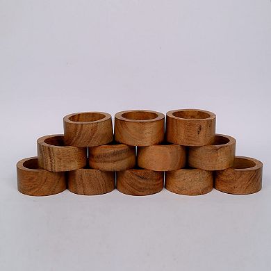 Handmade Wood Napkin Rings Set of 12 for Dining Table Decor Wedding Party