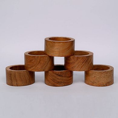Handmade Wood Napkin Rings Set of 12 for Dining Table Decor Wedding Party