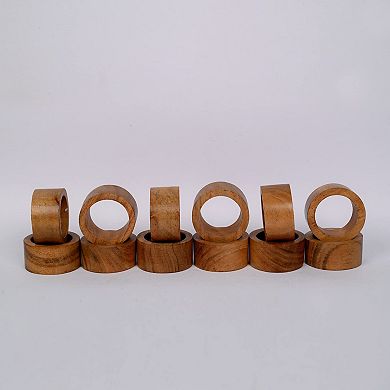 Handmade Wood Napkin Rings Set of 12 for Dining Table Decor Wedding Party