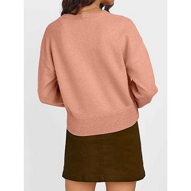 Cropped Knit Cardigan Sweater