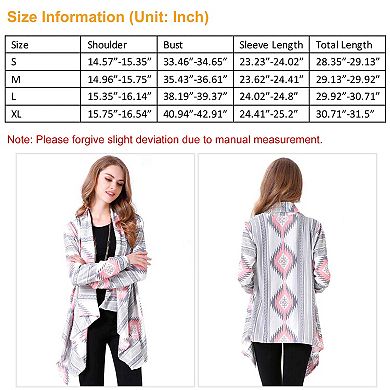 Women’s Open Front Long Sleeve Cardigan