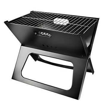 Compact Folding Charcoal BBQ Grill with Carry Design for Camping Beach Cookouts