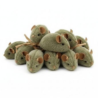 Plush Cat Toy Mice Interactive Squeaky Soft Mouse Toy for Indoor Cats