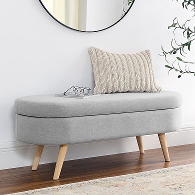 Ottoman oval storage stool, storage bench