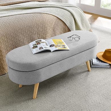 Ottoman oval storage stool, storage bench