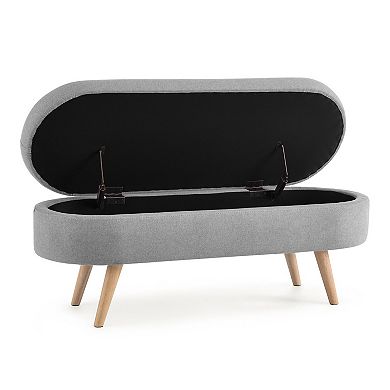 Ottoman oval storage stool, storage bench