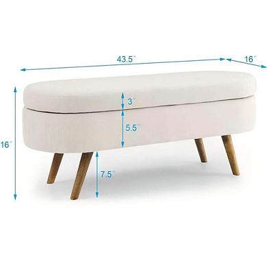 Ottoman oval storage stool, storage bench