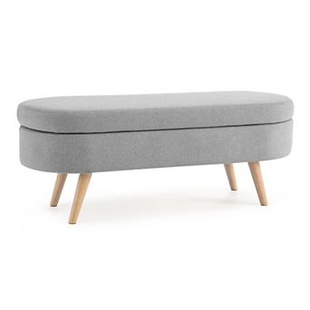Ottoman oval storage stool, storage bench
