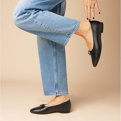 Amelie Black Weave Ballet Flat (Women)
