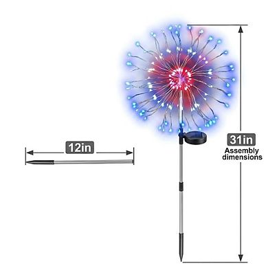 Waterproof Solar Lights Outdoor 120 LED Firework Beads 4 pack