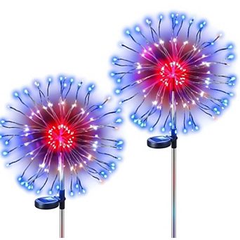 Waterproof Solar Lights Outdoor 120 LED Firework Beads 4 pack