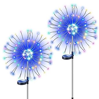 Waterproof Solar Lights Outdoor 120 LED Firework Beads 4 pack