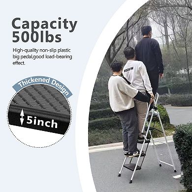 Four step ladder, lightweight folding step,multi-purpose tool