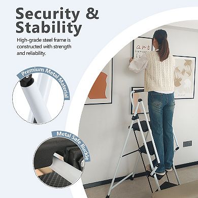 Four step ladder, lightweight folding step,multi-purpose tool