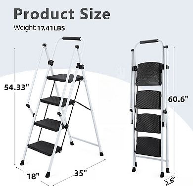Four step ladder, lightweight folding step,multi-purpose tool