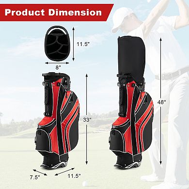 Golf Stand Cart Bag with 6 Way Divider and Multiple Carry Pockets