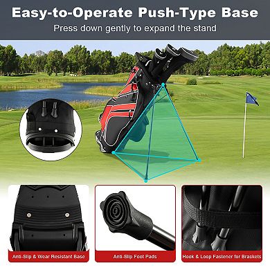Golf Stand Cart Bag with 6 Way Divider and Multiple Carry Pockets