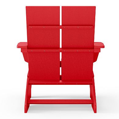 Outdoor HDPE Modern Adirondack Chair with Cup Holder