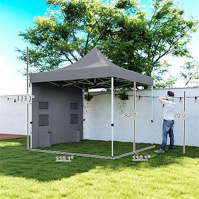 Pop Up Canopy Tent with Wheeled Carry Bag, Sidewall Pockets and Adjustable Legs
