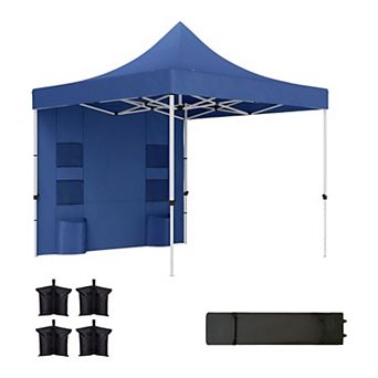 Pop Up Canopy Tent with Wheeled Carry Bag, Sidewall Pockets and Adjustable Legs