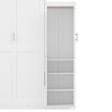 Pnronnc Full Size Wall Bed Murphy Bed Cabinet with Storage Wardrobes & Shelf for Bedroom Guest Room