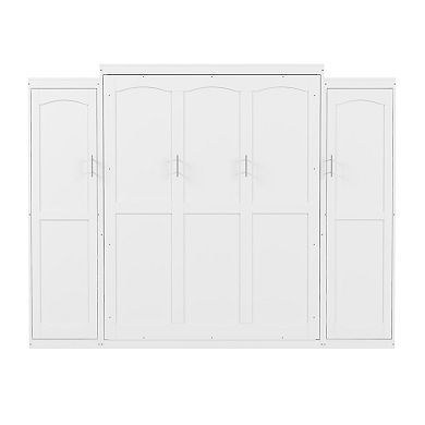Pnronnc Full Size Wall Bed Murphy Bed Cabinet with Storage Wardrobes & Shelf for Bedroom Guest Room