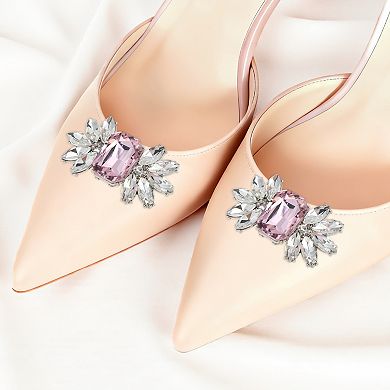 Floral with Detachable Clip Shoe Accessories 2 Pcs
