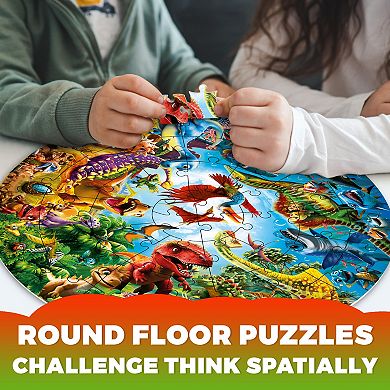 QUOKKA Round Floor Puzzle for Kids Ages 4-6 48 Piece Large Educational Puzzle with Thick Pieces