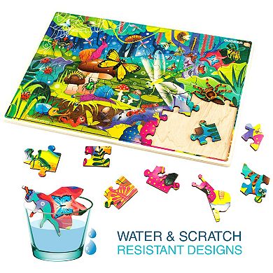 QUOKKA Jigsaw Puzzles for Kids Ages 4-6 4 Pack 60 Piece Educational Puzzles with Colorful Learning