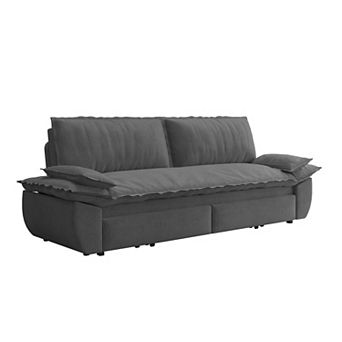 Pnronnc Velvet Loveseat Convertible Sofa Bed Queen Pull Out 3-in-1 Sleeper Sofa