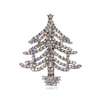 Women's Dazzling Christmas Tree Holiday Jewelry Pin Brooch