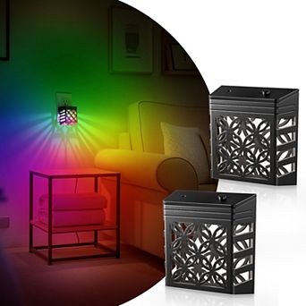 0.5W Integrated LED Color Changing Plug In Night Light 3000K+RGB Button Color Control Light 2 Pack