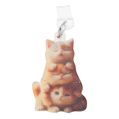 Cat Pendants Dust Plug Charm for Lightning Light Brown 2 Pcs