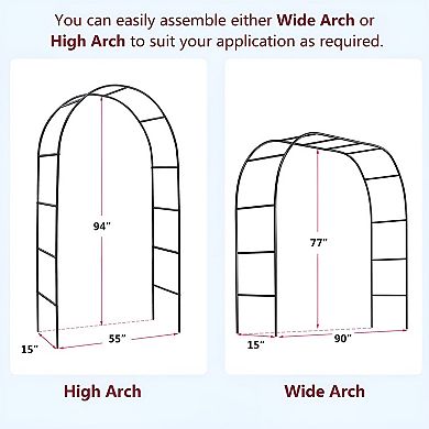 Backyard Arbor Arch Trellis for Walkways Patio and Climbing Plants