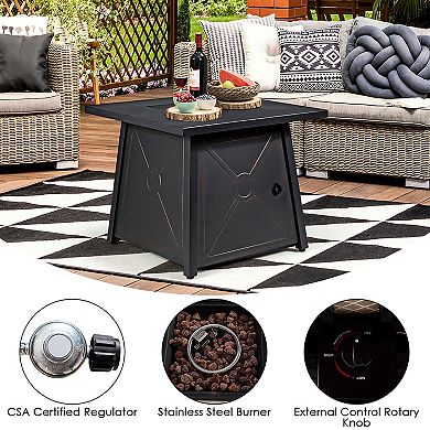 Costway 9PCS Patio Rattan Furniture Set Fire Pit Space-saving W/Cover Cushion cover