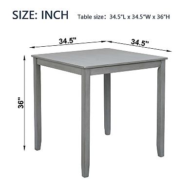 KWPZQEB Square Dining Table for 4 Person, Kitchen Table for Small Space, 34.5Inch