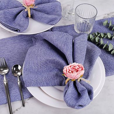 Handmade Floral Napkin Ring Set of 6, Pink Peony, Handmade, Table Decoration