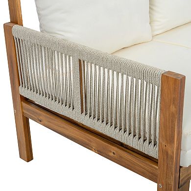 3 Seat Outdoor Daybed with Cushions for Patio, Backyard