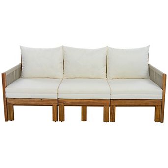 3 Seat Outdoor Daybed with Cushions for Patio, Backyard