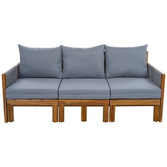 3 Seat Outdoor Daybed with Cushions for Patio, Backyard