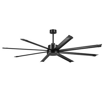 84" Industrial Black Aluminum HVLS Large Ceiling Fan with Remote for Garage, Workshop, Warehouse