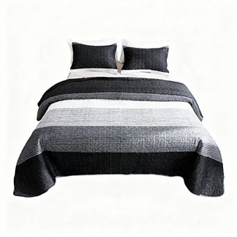 Striped Patchwork Bedspread, Soft, Suitable for All Seasons