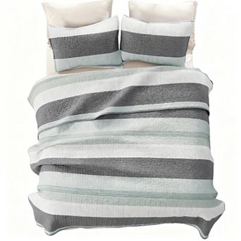 Striped Patchwork Bedspread, Soft, Suitable for All Seasons