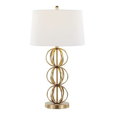 Loheer Contemporary Metal Table Lamp with Linen Shade Set of 2