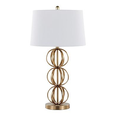 Loheer Contemporary Metal Table Lamp with Linen Shade Set of 2