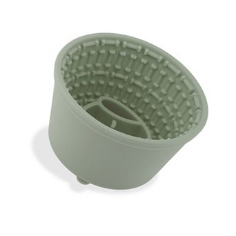 Silicone Dog Lick Bowl with Brush Scraper Non-Slip Base Set 3 pc 4.7"x6.1"x3.9"
