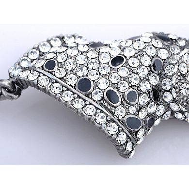 Dazzle Clear Crystal Rhinestone Element Leopard King Crown Pin Brooch